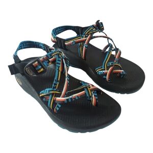 Chaco Sandals Z Cloud X2 Women's 8 Sport Water Hike Rainbow Multi-Color Toe Loop